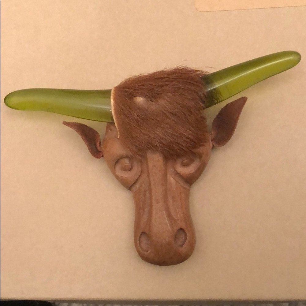 Amazing, Vintage Longhorn Brooch